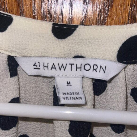 42 Hawthorn Polka Dot Spotted Blouse - Black and Cream Medium - Picture 2 of 3
